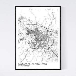 Santiago De Los Caballeros City Map Print