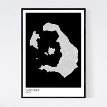 Load image into Gallery viewer, Santorini Island Map Print