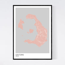 Load image into Gallery viewer, Santorini Island Map Print