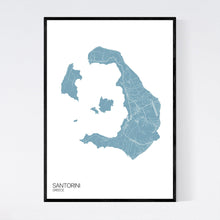 Load image into Gallery viewer, Santorini Island Map Print