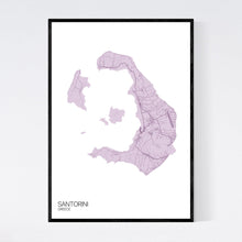 Load image into Gallery viewer, Santorini Island Map Print