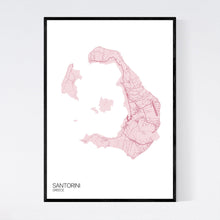 Load image into Gallery viewer, Santorini Island Map Print