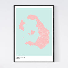 Load image into Gallery viewer, Santorini Island Map Print