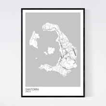 Load image into Gallery viewer, Santorini Island Map Print