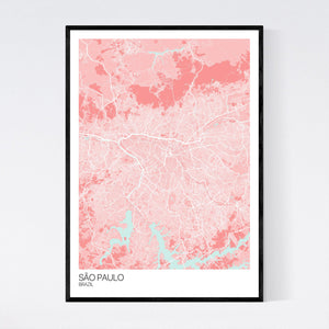 São Paulo City Map Print