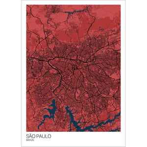 Map of São Paulo, Brazil