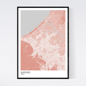 Sapporo City Map Print
