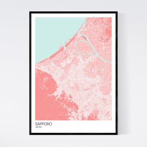 Sapporo City Map Print