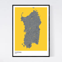 Load image into Gallery viewer, Sardinia Island Map Print