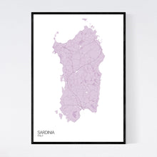 Load image into Gallery viewer, Sardinia Island Map Print