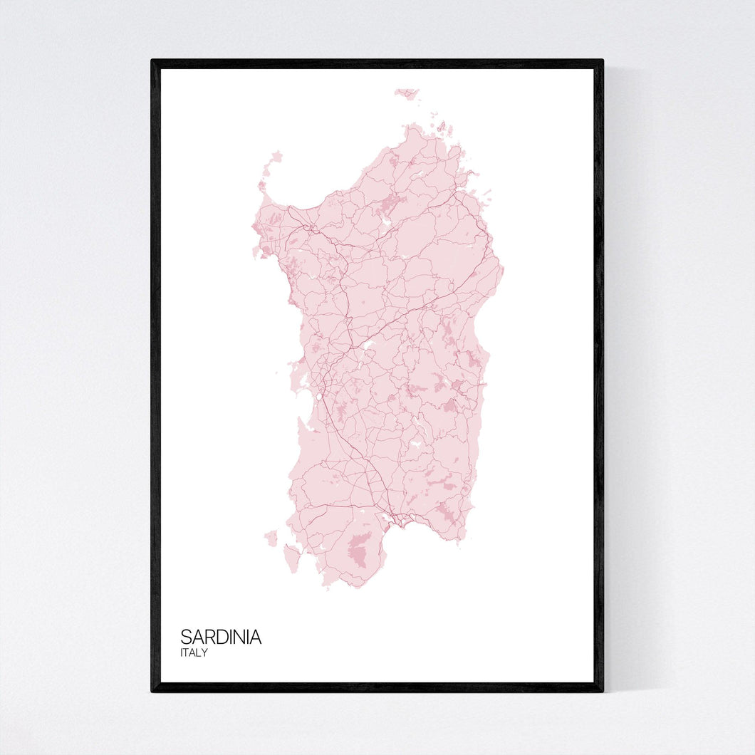 Map of Sardinia, Italy