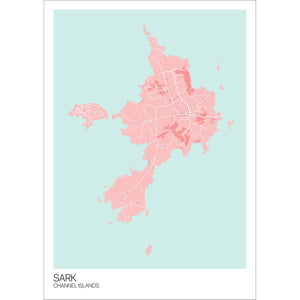 Map of Sark, Channel Islands