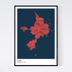 Sark Island Map Print