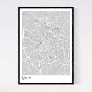 Sassari City Map Print