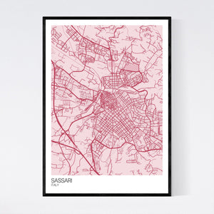 Sassari City Map Print