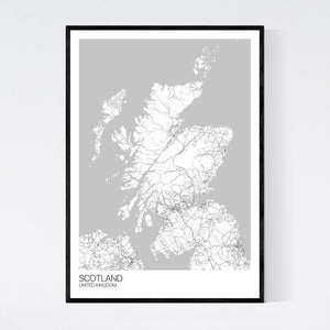 Map of Scotland, United Kingdom
