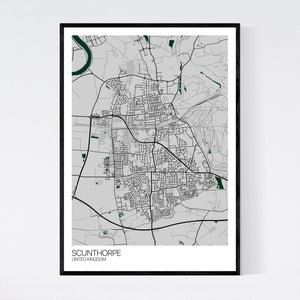 Scunthorpe City Map Print