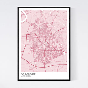 Scunthorpe City Map Print