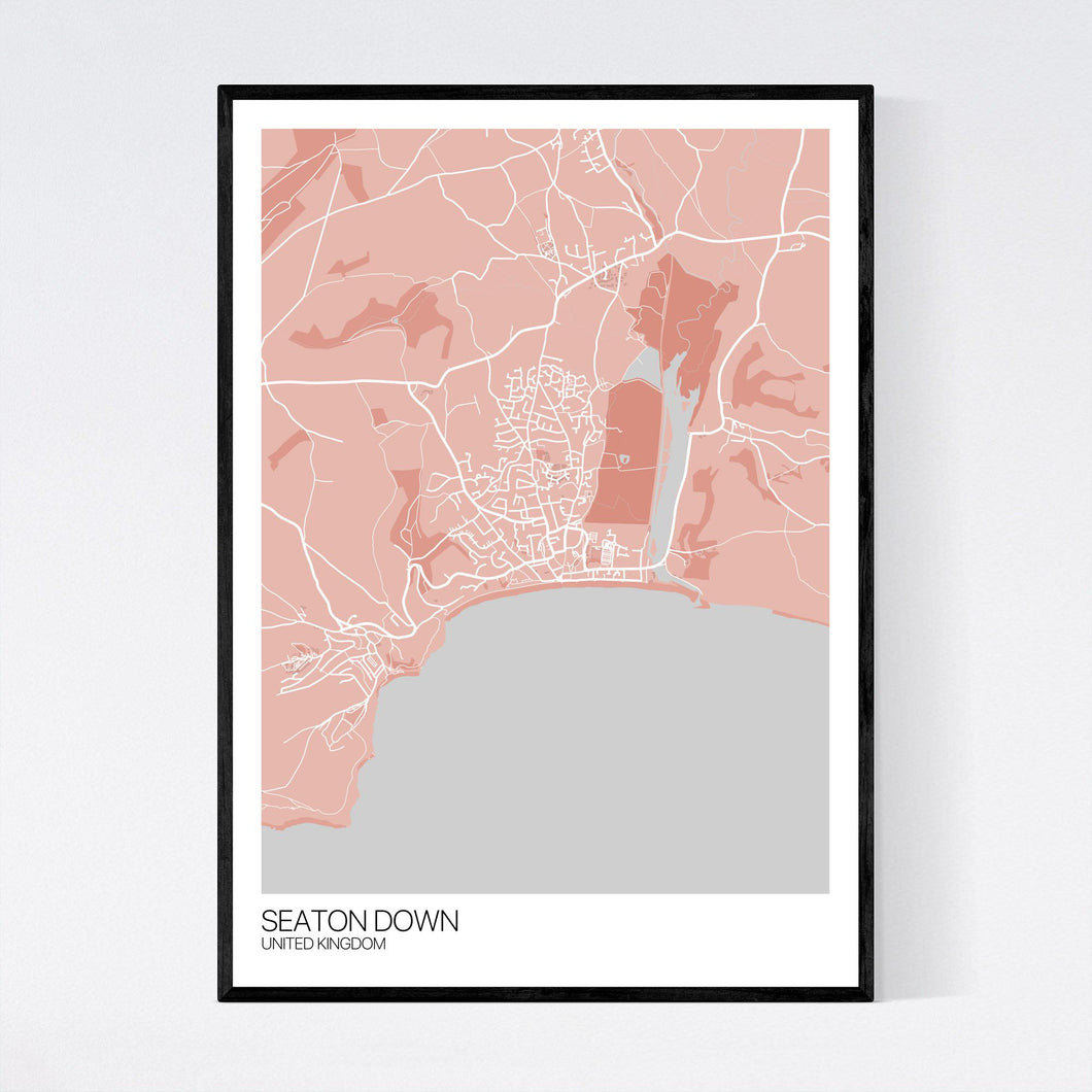 Seaton Down Town Map Print