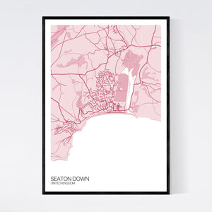 Seaton Down Town Map Print
