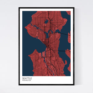 Seattle City Map Print