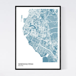 Seberang Perai City Map Print