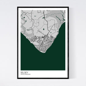 Selsey Town Map Print