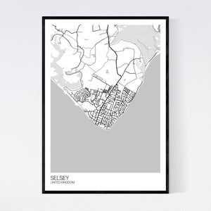 Selsey Town Map Print