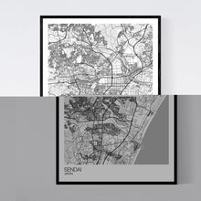Load image into Gallery viewer, Sendai City Map Print