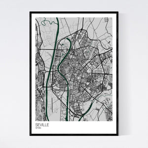 Seville City Map Print