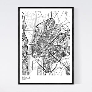 Seville City Map Print