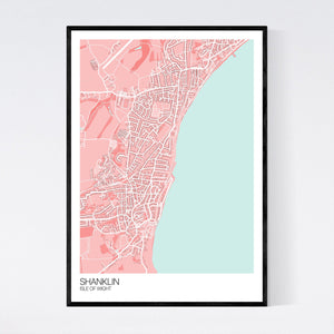 Shanklin Town Map Print