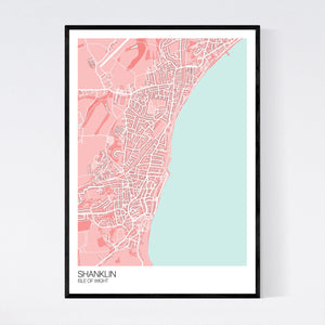 Shanklin Town Map Print