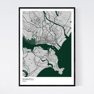 Shantou City Map Print