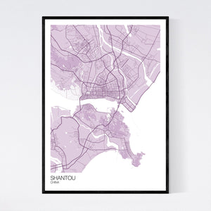 Shantou City Map Print