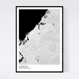 Sharjah City Map Print