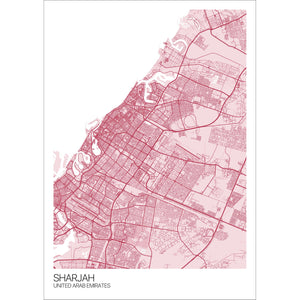 Map of Sharjah, United Arab Emirates