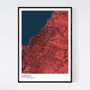 Sharjah City Map Print