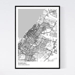 Sharjah City Map Print