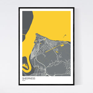 Sheerness Town Map Print
