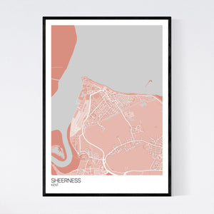 Sheerness Town Map Print