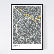 Load image into Gallery viewer, Sheffield City Centre City Map Print