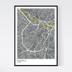 Sheffield City Centre City Map Print