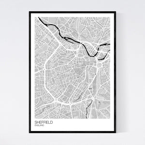 Sheffield City Centre City Map Print