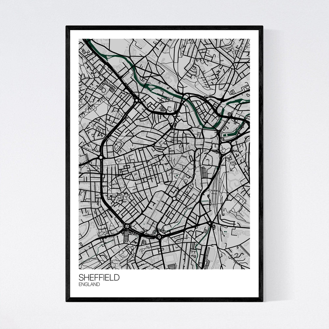 Sheffield City Centre City Map Print