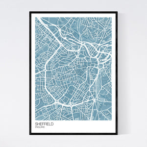 Sheffield City Centre City Map Print