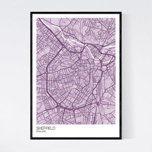 Sheffield City Centre City Map Print
