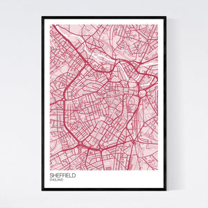 Sheffield City Centre City Map Print
