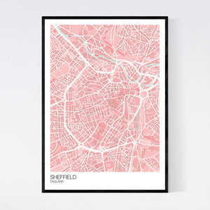 Sheffield City Centre City Map Print