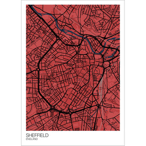 Map of Sheffield City Centre, England